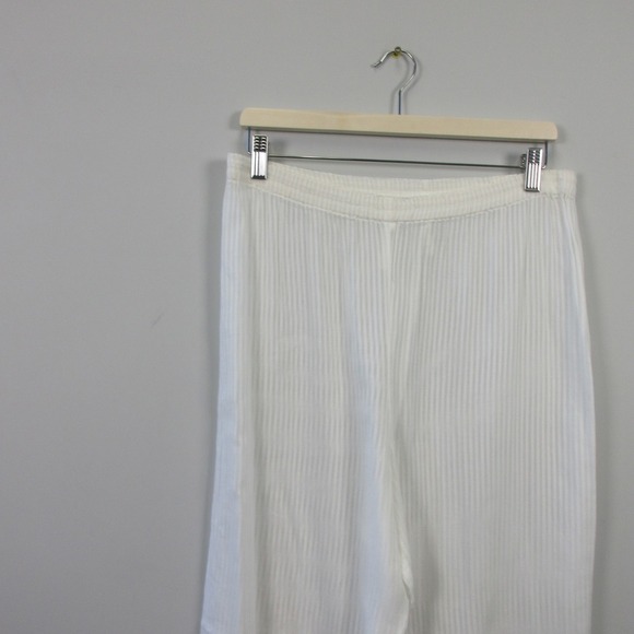 Celestine Pajama Set Women White Striped 100% Cotton Lace Trim Lounge Vtg 252 - Picture 16 of 16